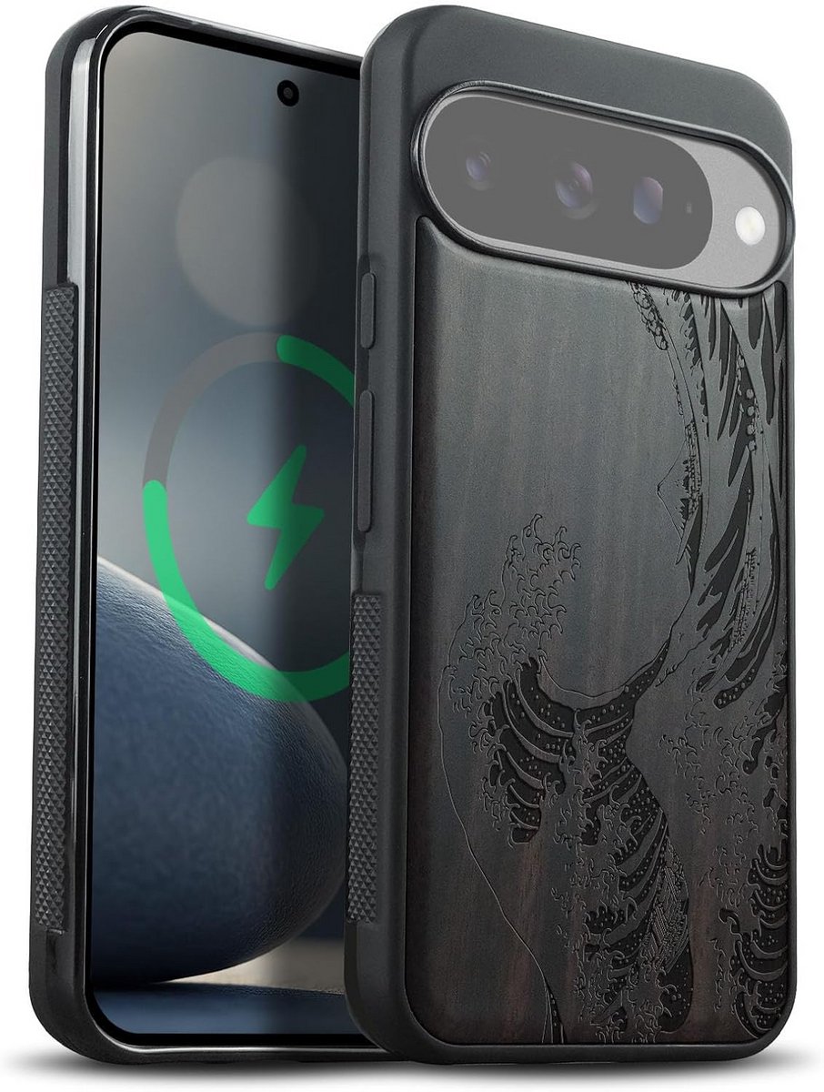 Beschermhoes Hout voor Google Pixel 10 met Flexibele TPU en MagSafe Compatibiliteit