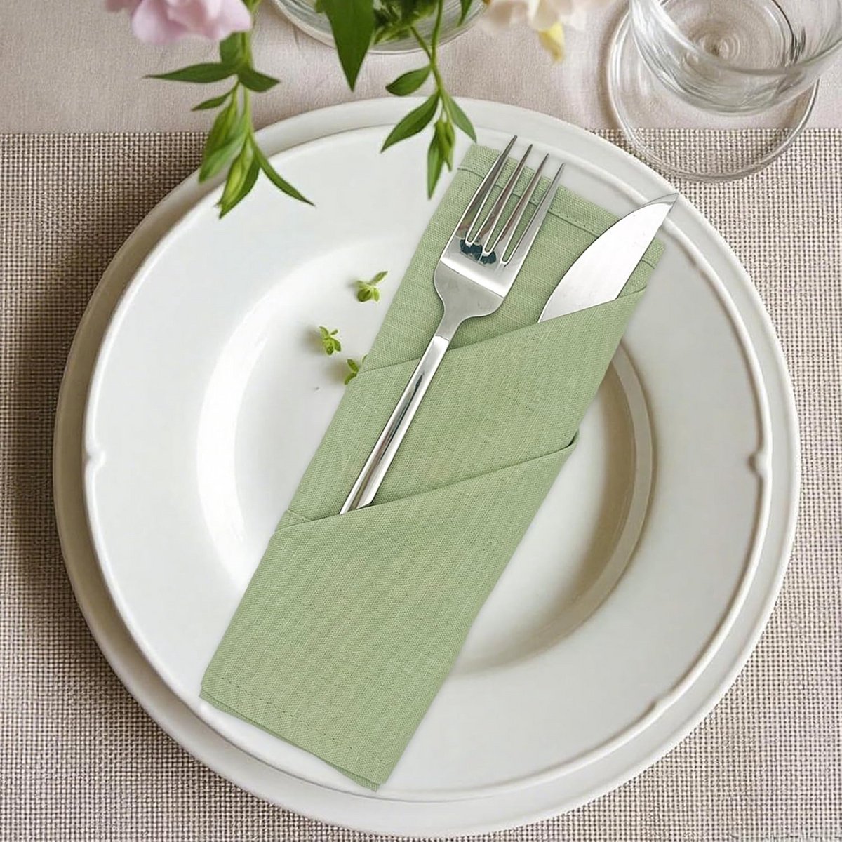 Set van 6 Herbruikbare Tafelloperkleden 40x40cm voor Feesten en Diner