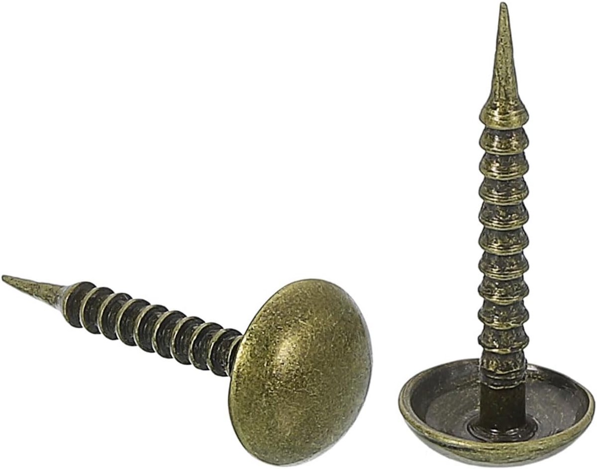 100 Stuks Decoratieve Behangnagels Brons 8x20mm - Spijkers voor Meubels en Doe-Het-Zelf