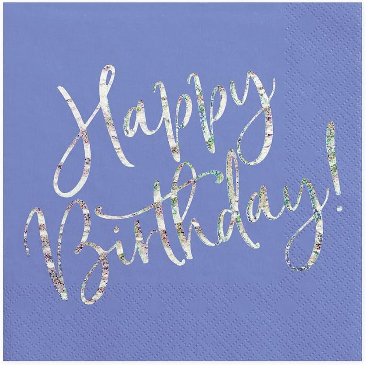 20 Iridescent Happy Birthday Papieren Servetten Blauw Goud