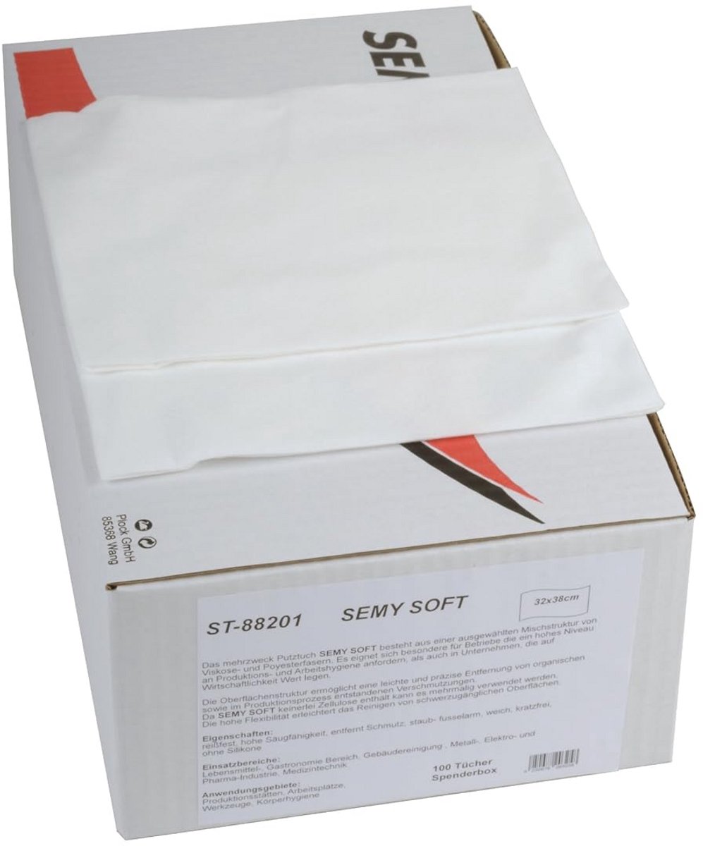 Speciale poetsdoeken in dispenserdoos - 32 x 38 cm, 100 doeken