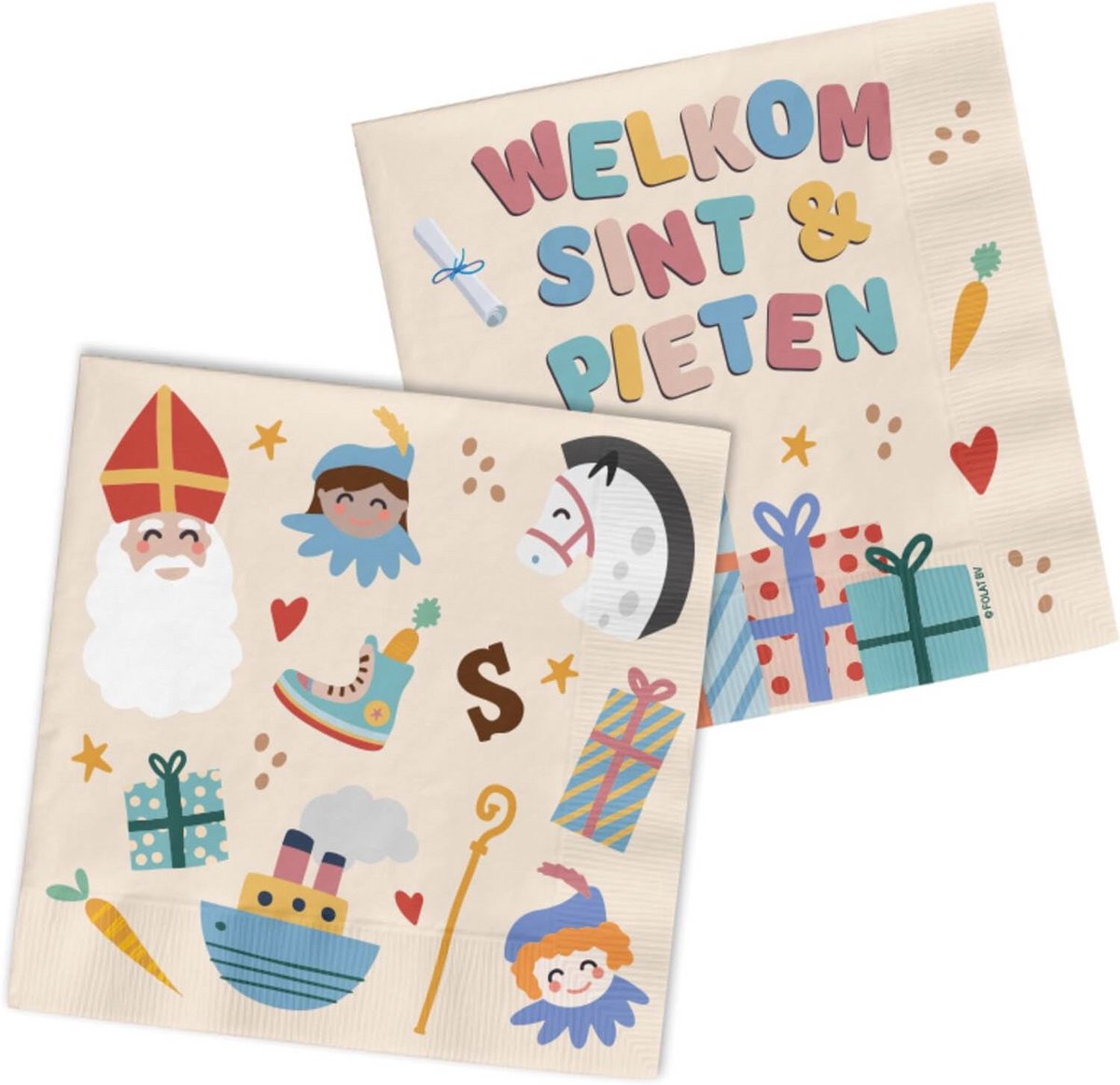 Sinterklaas Kinderdecoratieservetten 'Welkom Pieten' - 20 Stuks - Feestelijke Servetten