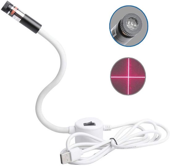 Lasergids voor naaimachines - rood kruislijnlaser 360° voor naaimachines - verstelbare crosshair projectie quiltlicht - hoge precisie uitlijngereedschap met hoge precisie positionering voor borduurwerk - rood kruis