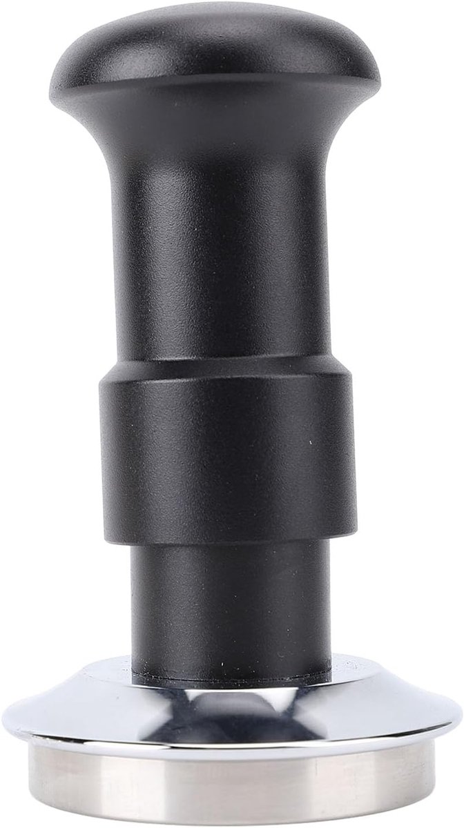 Koffiestamper met Veermechanisme, Zwart Roestvrijstalen Basis met Constant Drukontwerp voor Thuiskoffiewinkels (51MM)