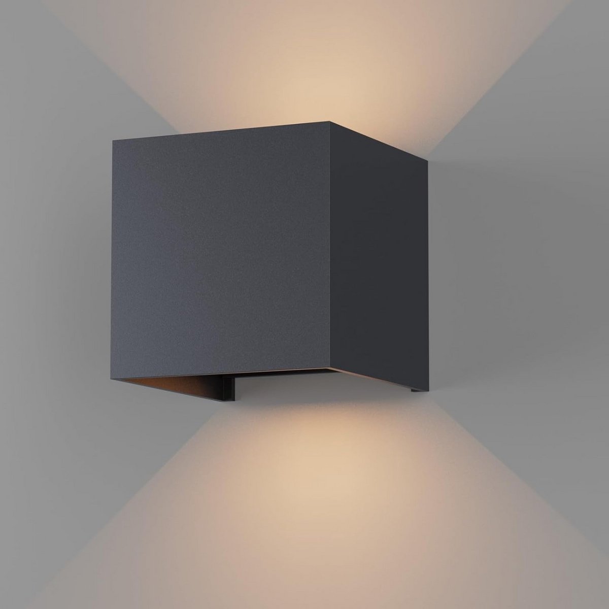 K-Bright Led-wandlamp voor binnen, 7 W, wandlamp voor buiten, op en neer instelbare lichtstraal, 3000 K, warmwit, buitenwandlamp, IP65 waterdichte wandlampen (wit)