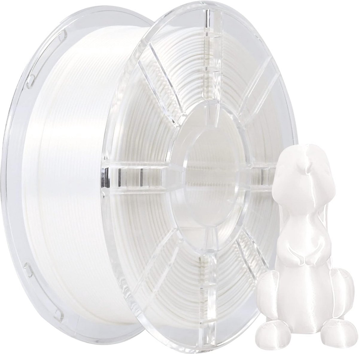 PLA+ 3D Filament 1.75mm Zijde Wit – 1KG – Hoge Precisie en Sterkte voor 3D Printers