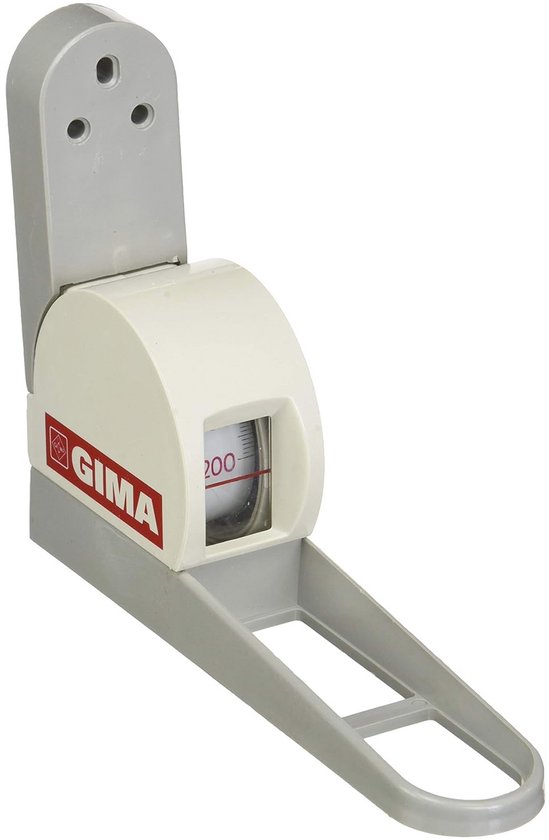 GIMA wandhoogtemeter, crème met grijze details, meet tot 200 cm.