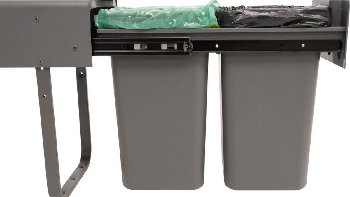 Practo Home - Inbouw afvalemmer 2x20 L – Volledig uittrekbaar met soft-close