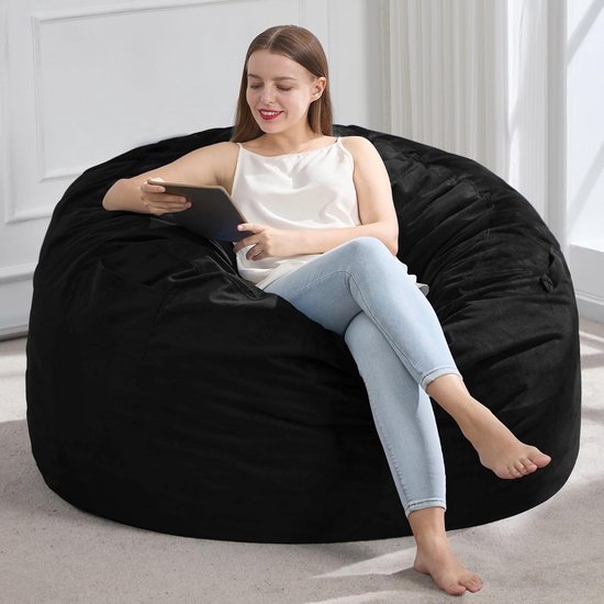 Luxe Zitzak Stoel Volwassenen met Traagschuim Vulling - Zacht Fluweel & Wasbare Hoes