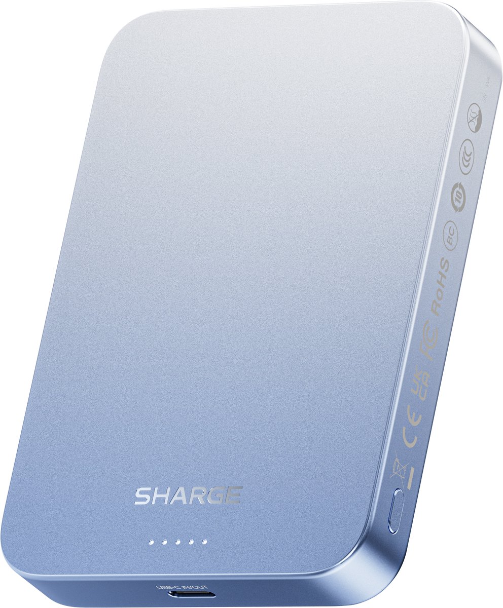 SHARGE AeroMag 10k Qi2 Powerbank 10000mAh - Blauw