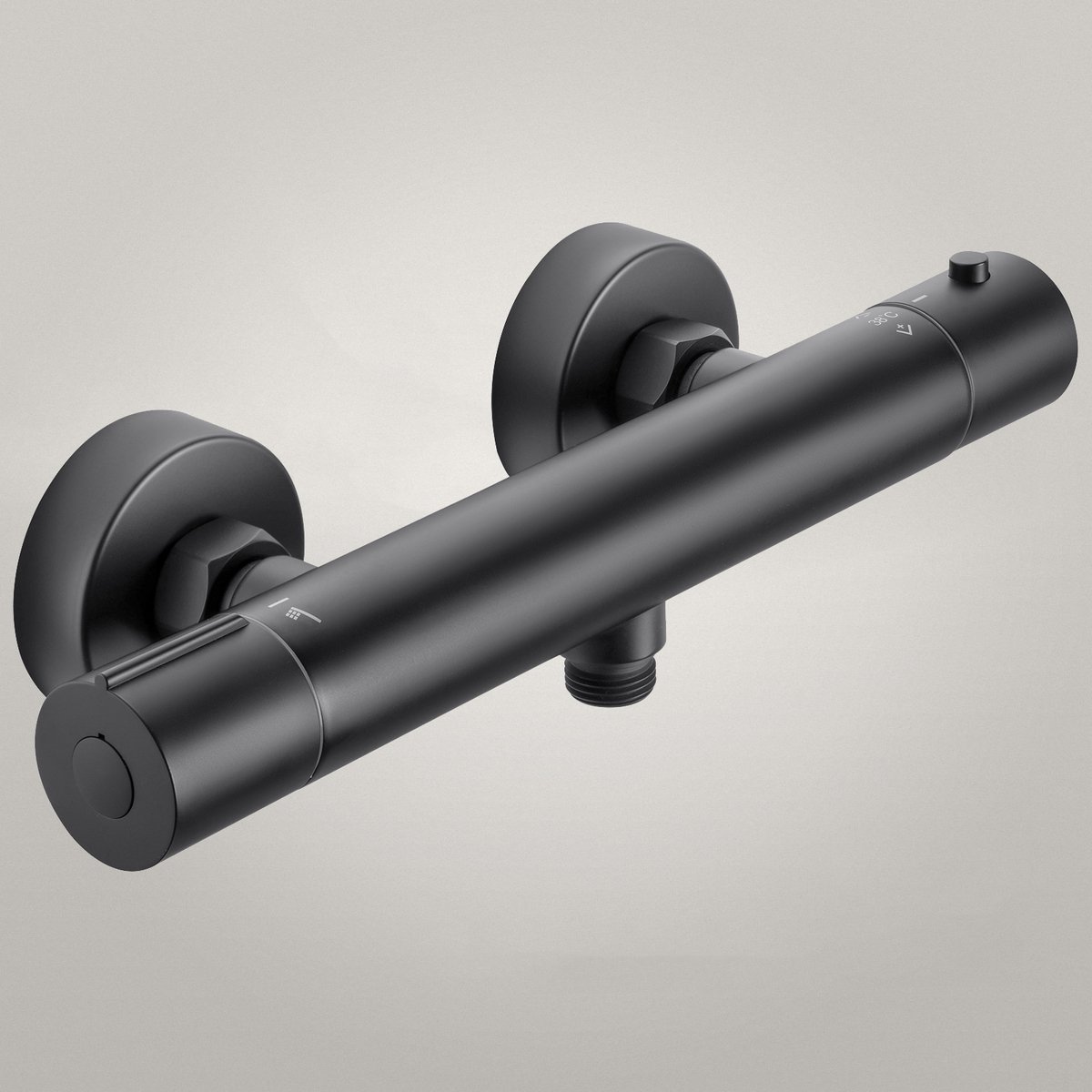 DERW Thermostatische Douchekraan - 15 cm - Waterbesparend - Met CoolTouch Technologie - Inclusief Koppelingen - Zwart