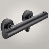 DERW Thermostatische Douchekraan - 15 cm - Waterbesparend - Met CoolTouch Technologie - Inclusief Koppelingen - Zwart