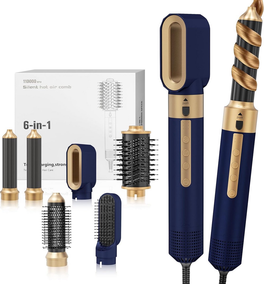 Multifunctionele heteluchtborstel 7-in-1 voor drogen, stylen en volume