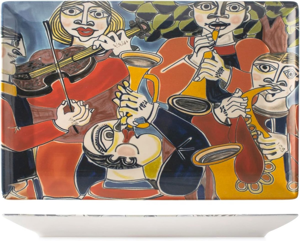 Set van 6 Rechthoekige Borden Pablo 30x20 cm - Steengoed Servies