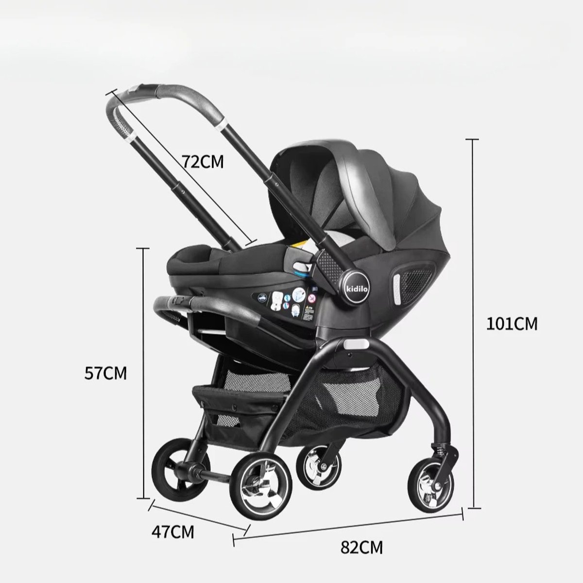 Wentink Mo buggy - Kinderwagen 3 in 1 - Kinderwagen speelgoed - Kinderwagen pop - Draagbare Kinderautostoel Luxe Opvouwbare thumbnail 3