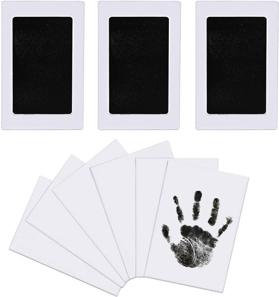 Stempelset met hand- en voetafdrukken (zonder inkt), perfect voor familiefoto's, dierbare herinneringen en geschikt voor baby's van 0-1 jaar of kleine huisdieren (inclusief 3 stempelkussens en 6 stempelkaarten). van Merkloos — afbeelding 3