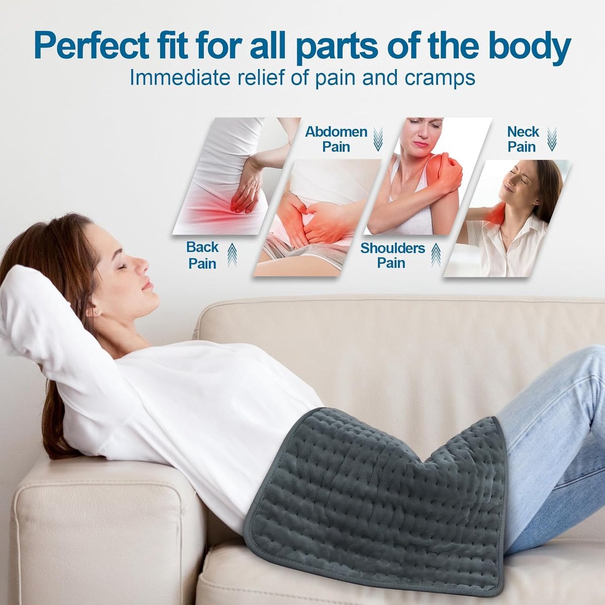 Stroom Commerce Elektrisch Warmtekussen 30x60 cm met 9 Temperatuurstanden - afbeelding 2