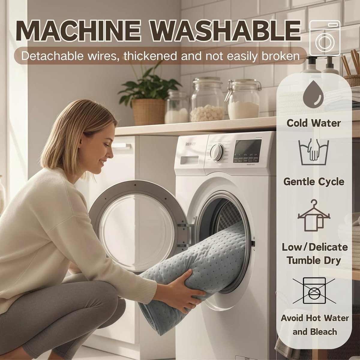 Stroom Commerce Elektrisch Warmtekussen 30x60 cm met 9 Temperatuurstanden - afbeelding 3