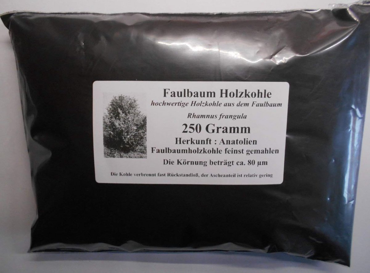 Fijngehakt Houtskool Rhamnus Frangula 80 µm Pure Kwaliteit