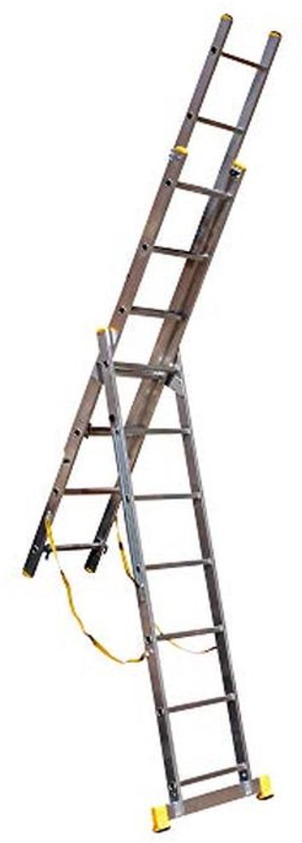 3-delige trapladder en verlengladder met stabilisator voor veilig gebruik
