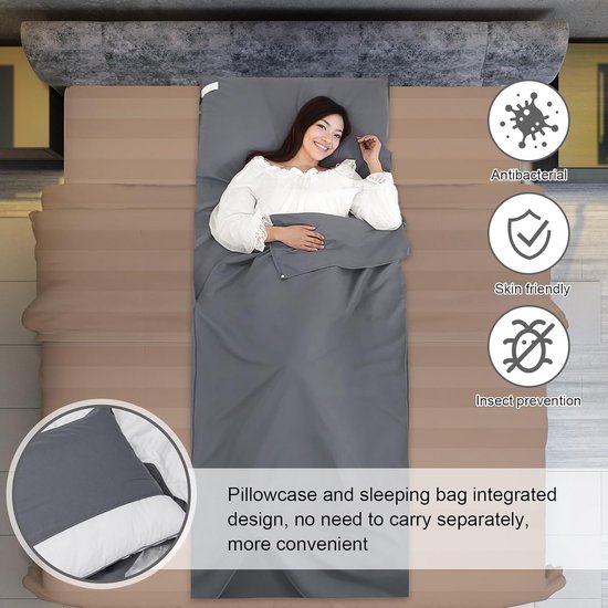 Lichte en Compacte Slaapzakvoering 90x220 cm voor Reizen en Kamperen — afbeelding 4