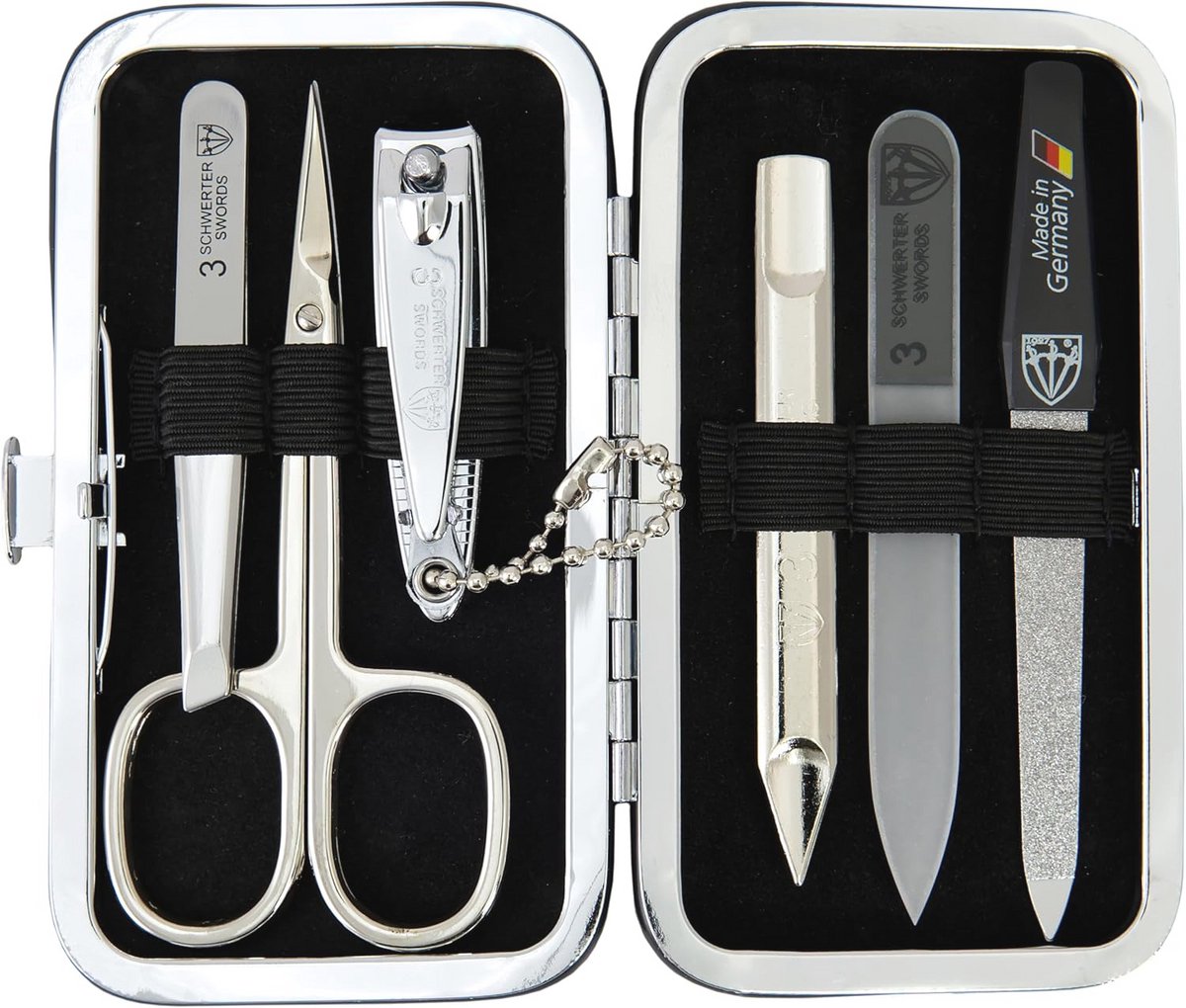 6-delige Manicure Set met Huidschaar, Nagelknipper, Pincet en Nagelvijlen - Voor Perfecte Nagelverzorging