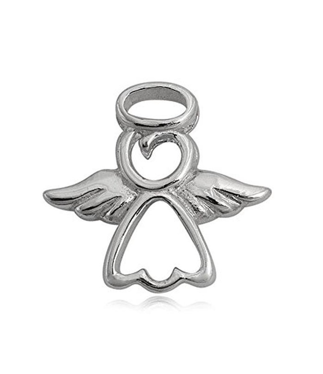 Sterling Zilveren Sieradenhanger Engel 15 mm - Beschermengel Talismann Geluksengel voor Dames en Meisjes