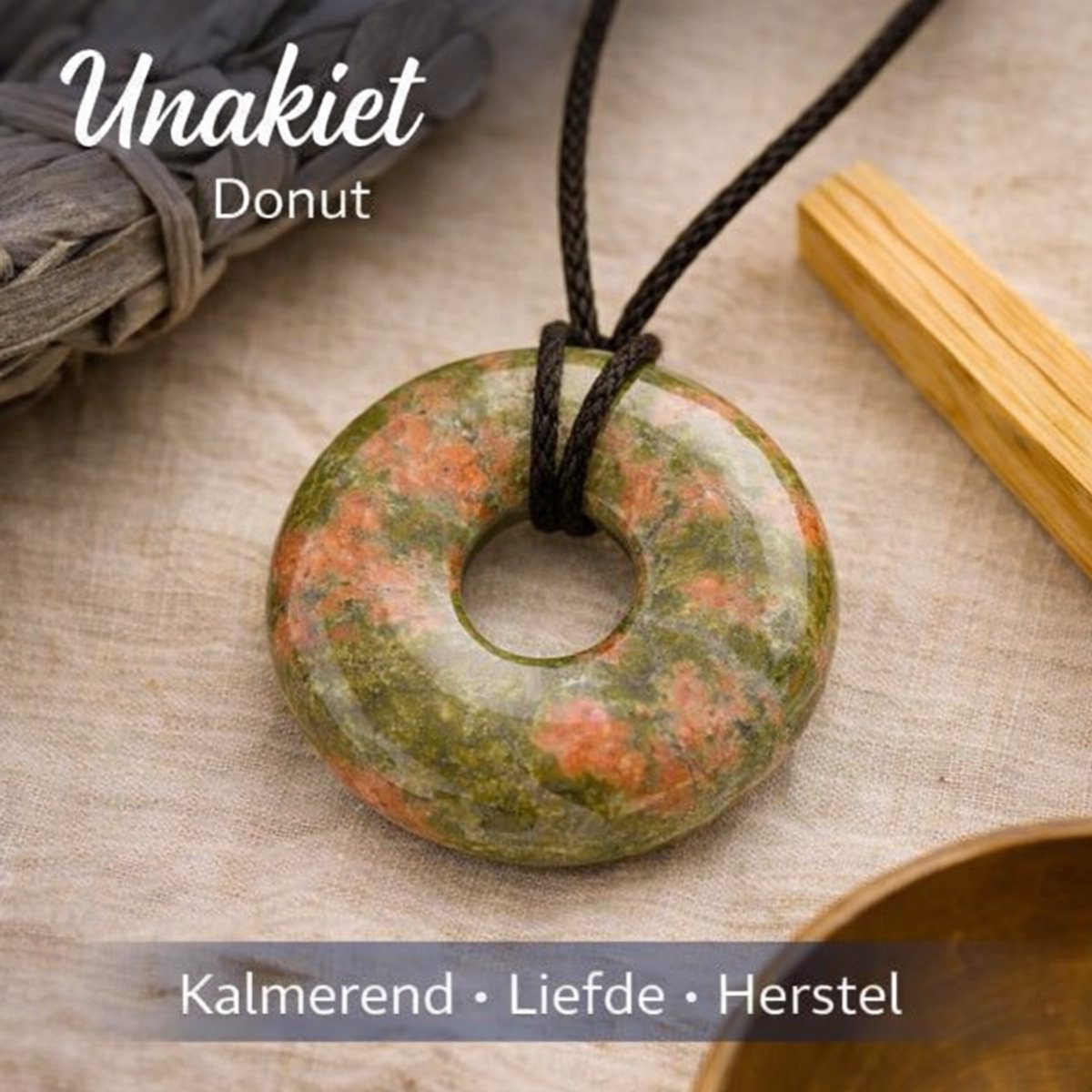 S4H - Gepolijste Donut unakite 30 mm