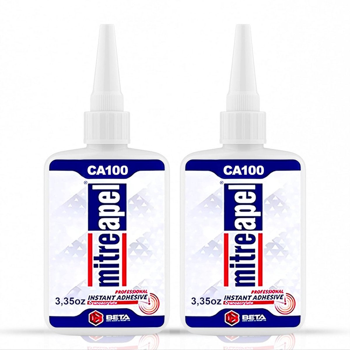 Mitreapel CA Secondelijm – 2 × CA 100 – Superlijm – Sterke Cyanoacrylaatlijm – Snelle Hechting – Geschikt voor Houtbewerking, Modelbouw en Timmerwerk
