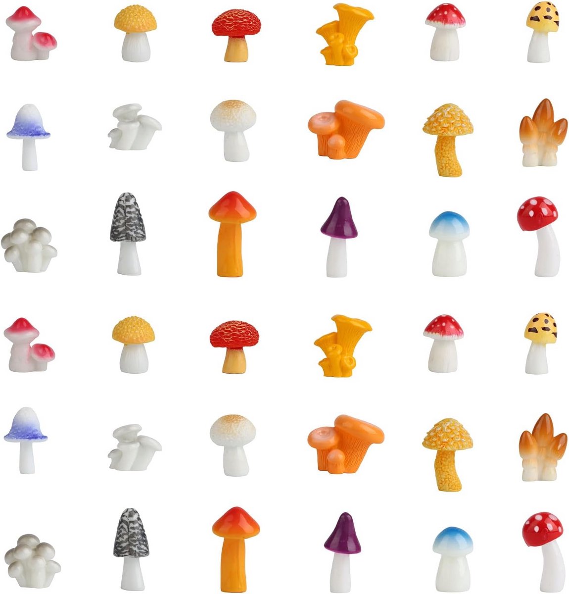 36 Stuks Miniatuur Hars Paddenstoelen - Kleurrijke Decoratie voor Feeëntuin, Poppenhuis en Knutselen