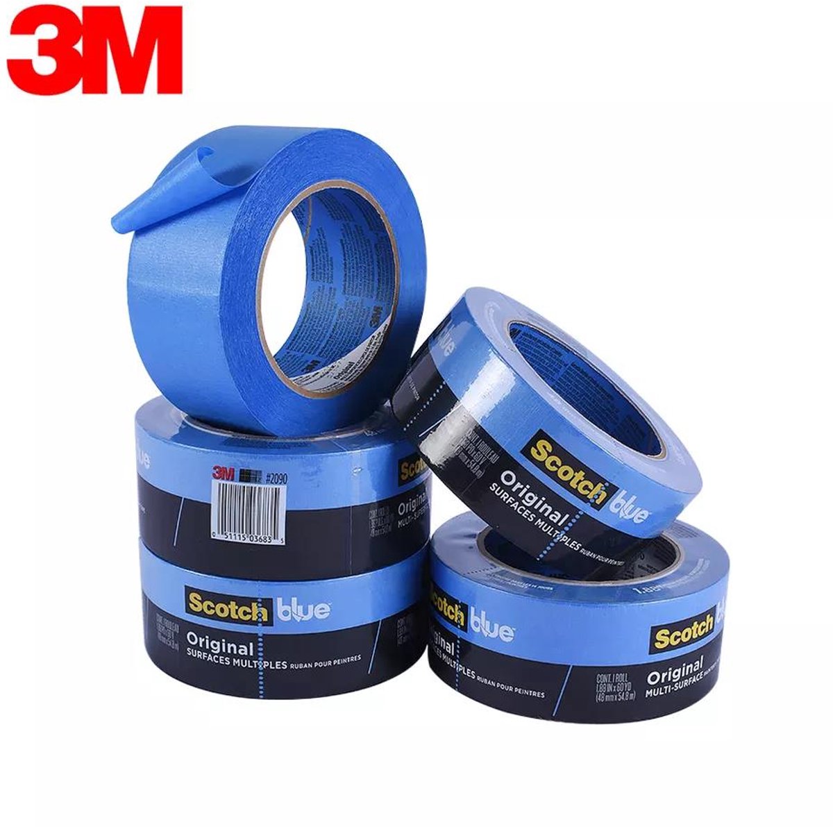 3M 2090 Blue Painter’s Tape – Afplaktape 48 mm x 55 m – Hittebestendig – Schilder & Autolak Maskering - Blauw