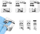 6 Stuks Naaivoet - 6 maten - Naaimachine voetjes - Naaivoetjes - naaimachine zoomvoet - Naaivoeten - Multifunctionele naaimachinevoeten - Naai Accessoires - Universeel - 4/8, 6/8, 8/8, 3 mm/4 mm/6 mm naaivoeten