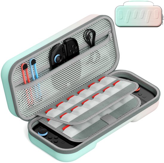 Foto: Sounix case geschikt voor nintendo switch 2 hoesje geschikt voor switch 2 beschermhoes opbergtas blauw roze