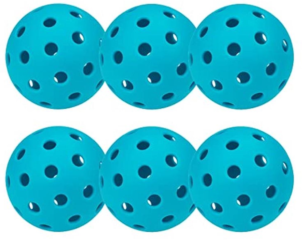 Pickleball Set 6-delige - Wettstrijd- en Trainingsballen met 40 Gaten