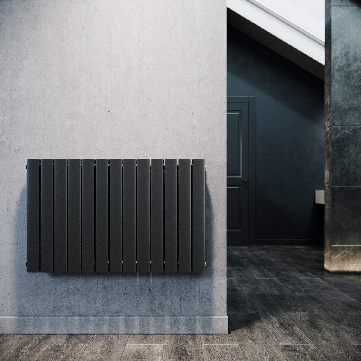 Horizontale Paneelverwarming Antraciet 630x1001 mm Dubbellaags voor Badkamer en Woonkamer