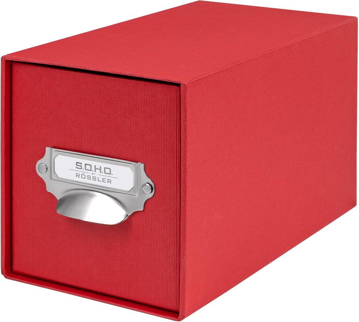 CD-opbergbox met metalen indexhouder - Rood