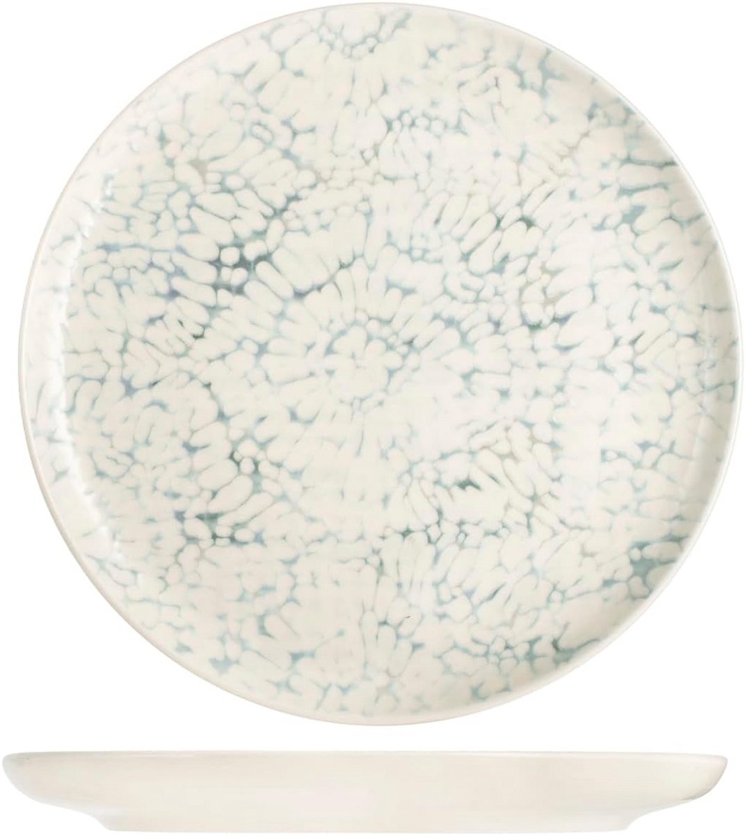 Set van 12 Dinerborden Jupiter Aardewerk 26 cm Grijsblauw