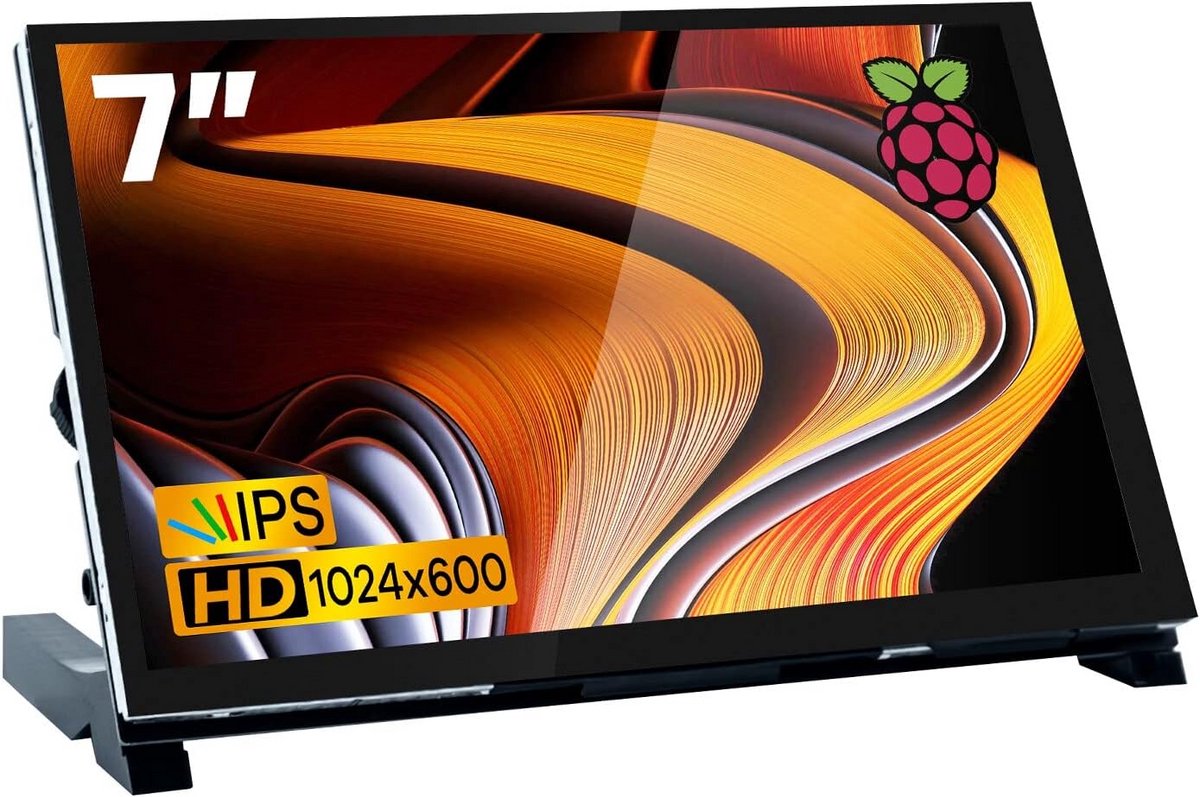 7 Inch IPS Touchscreen Monitor 1024x600 HDMI voor Raspberry Pi 5/4B/3B+ en Windows