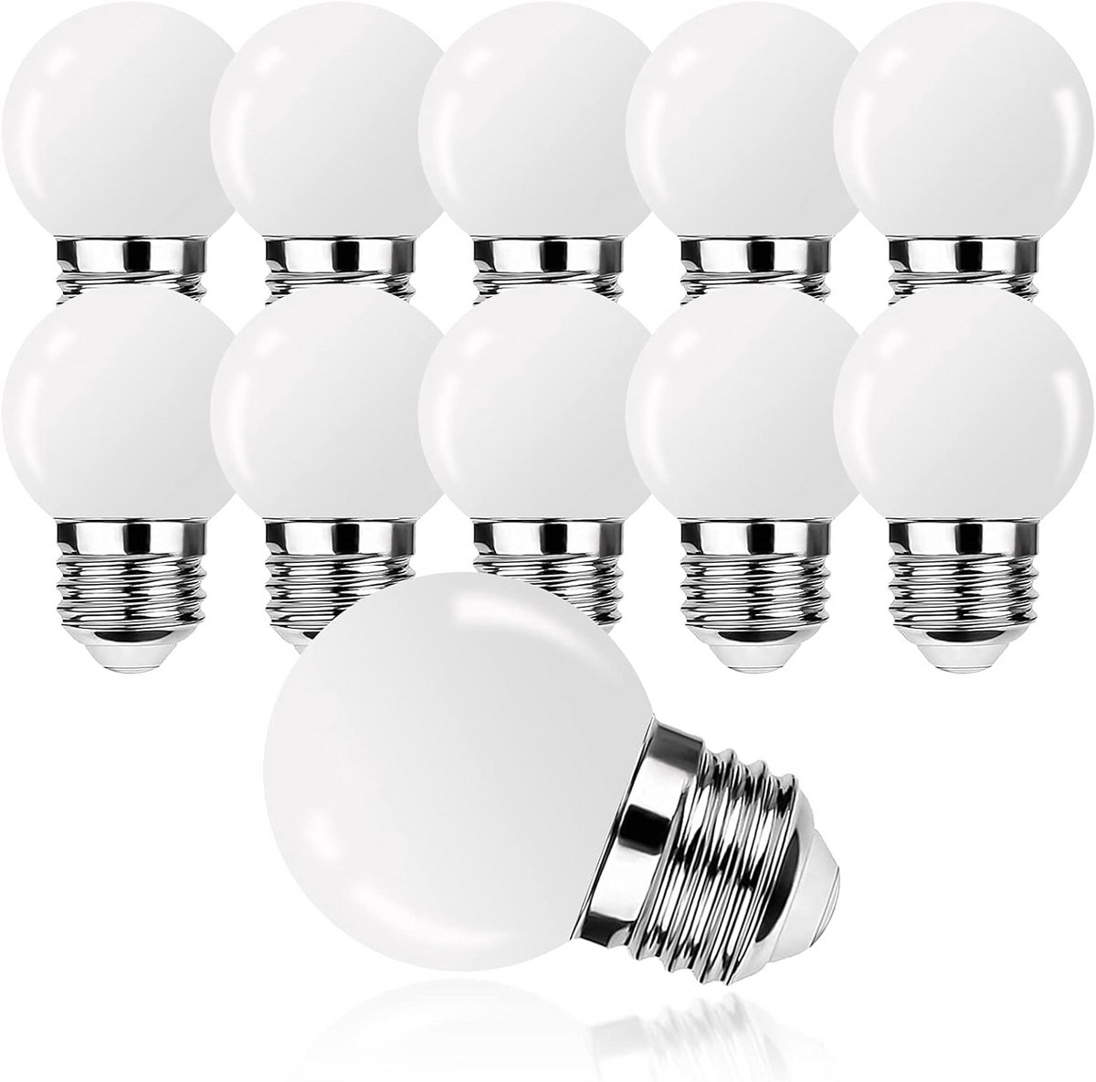 10x E27 LED Lampjes G45 Mini Globe 1W Warm Wit 2700K Lage Wattage Vervanger 10W