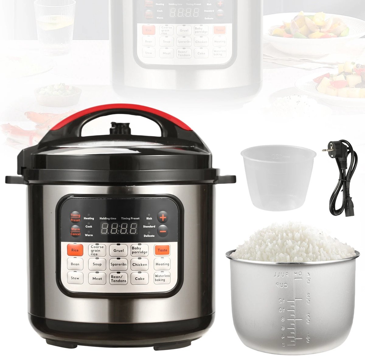 Elektrische Multi-Cooker 6L Draagbare Rijstkoker met Veilig - Elektrische - €169,95