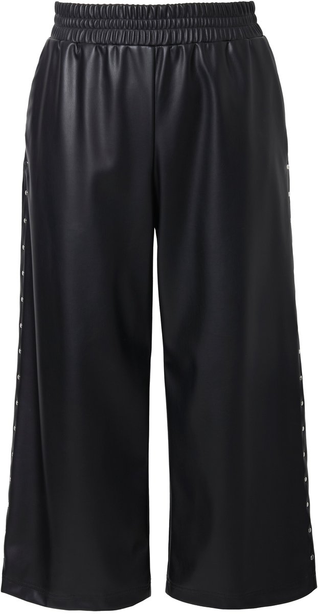 Studio Untold - Dames - Culotte wijde pijpen leerlook sierstuds - Zwart - Maat 58