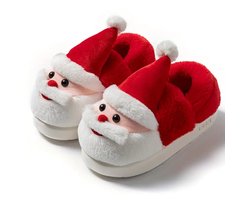 Kerst Santa Slippers – Warme Winter Pantoffels – Rood – Dames & Heren – Anti-Slip – Kerstcadeau