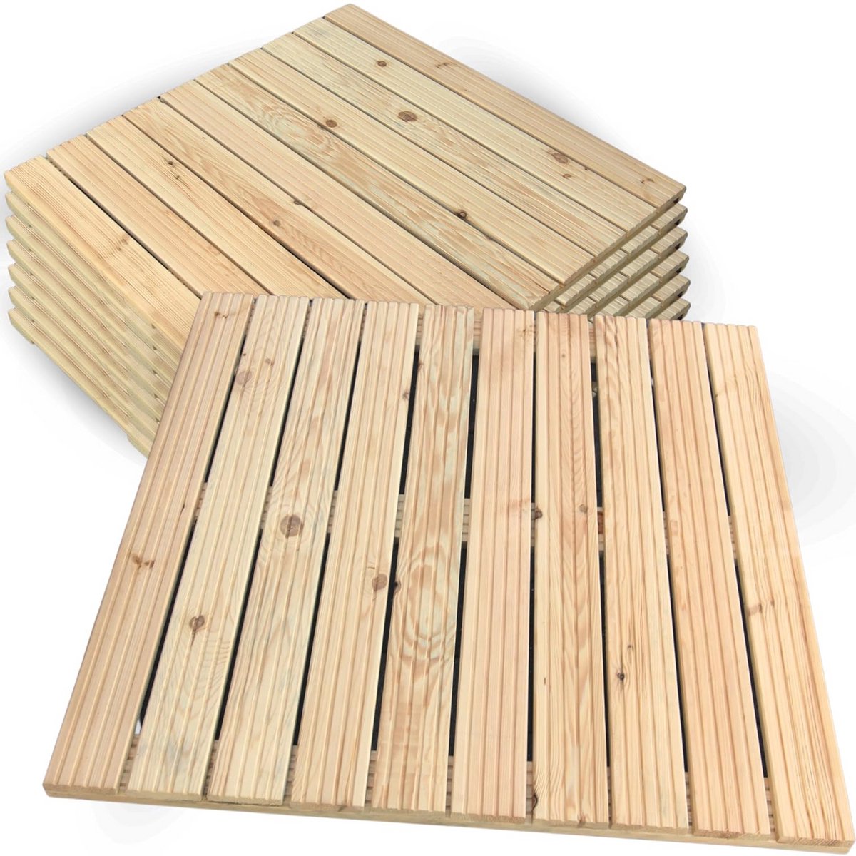 Houten Terrastegel 95 x 95 cm - Antislip Vloertegel voor Tuin, Balkon en Terras