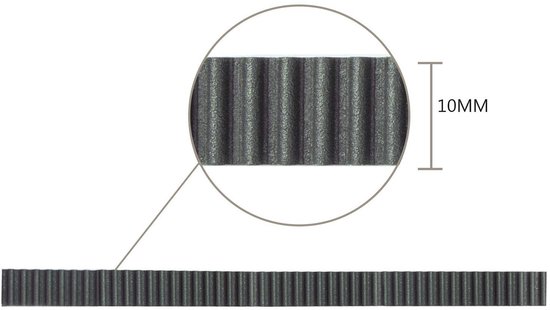 Turmberg3D GT2 Gesloten Tandriem - 10 Mm Breed - 266 Mm Lengte (133 Tanden) - Glasvezelkern - 2 Stuks