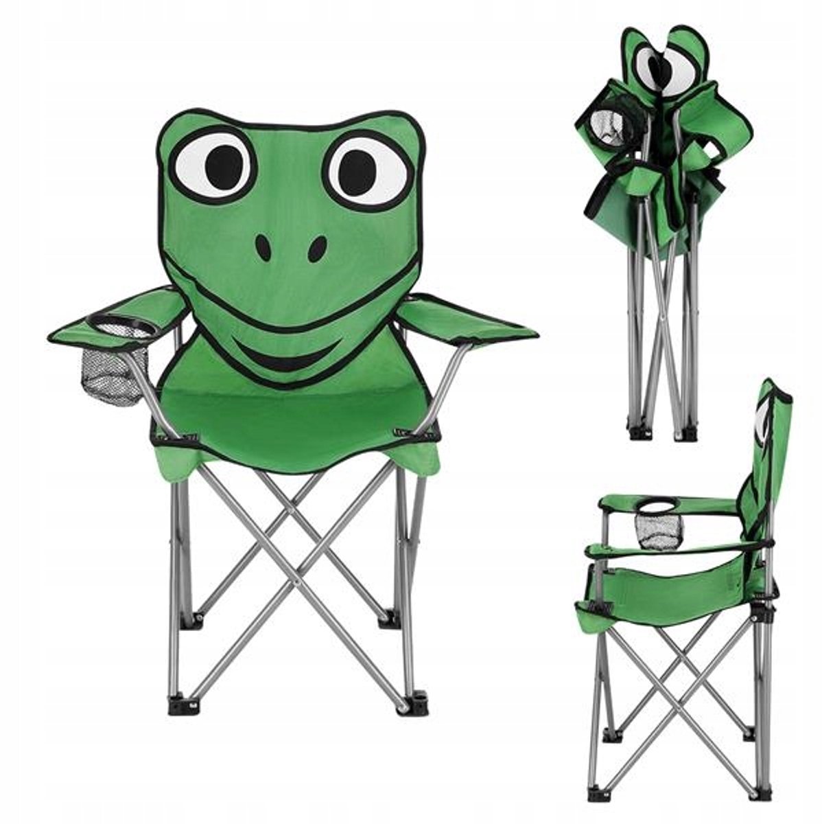 Nils Frog Kindercampingstoel - Opvouwbaar met bekerhouder en koffer