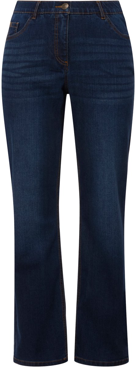 Ulla Popken - Dames - Jeans Mandy recht 5-pocketmodel comfortabele tailleband - Blauw denim - Maat 22