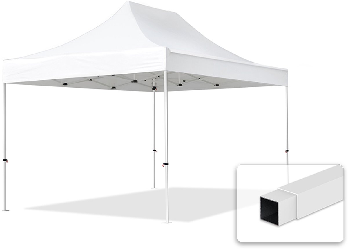 Easy up – Partytent – Vouwtent – 3x45m / wit / 100% Waterdicht / PVC coating / Opvouwbaar / Verstelbaar in 3 hoogtes / Inclusief gratis transporttas