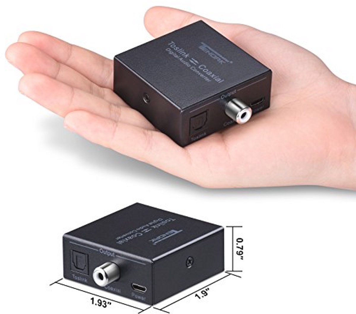 Bidirectionele optische SPDIF Toslink naar coaxiale audioconverter - Digitale audiosplitter met USB-kabel