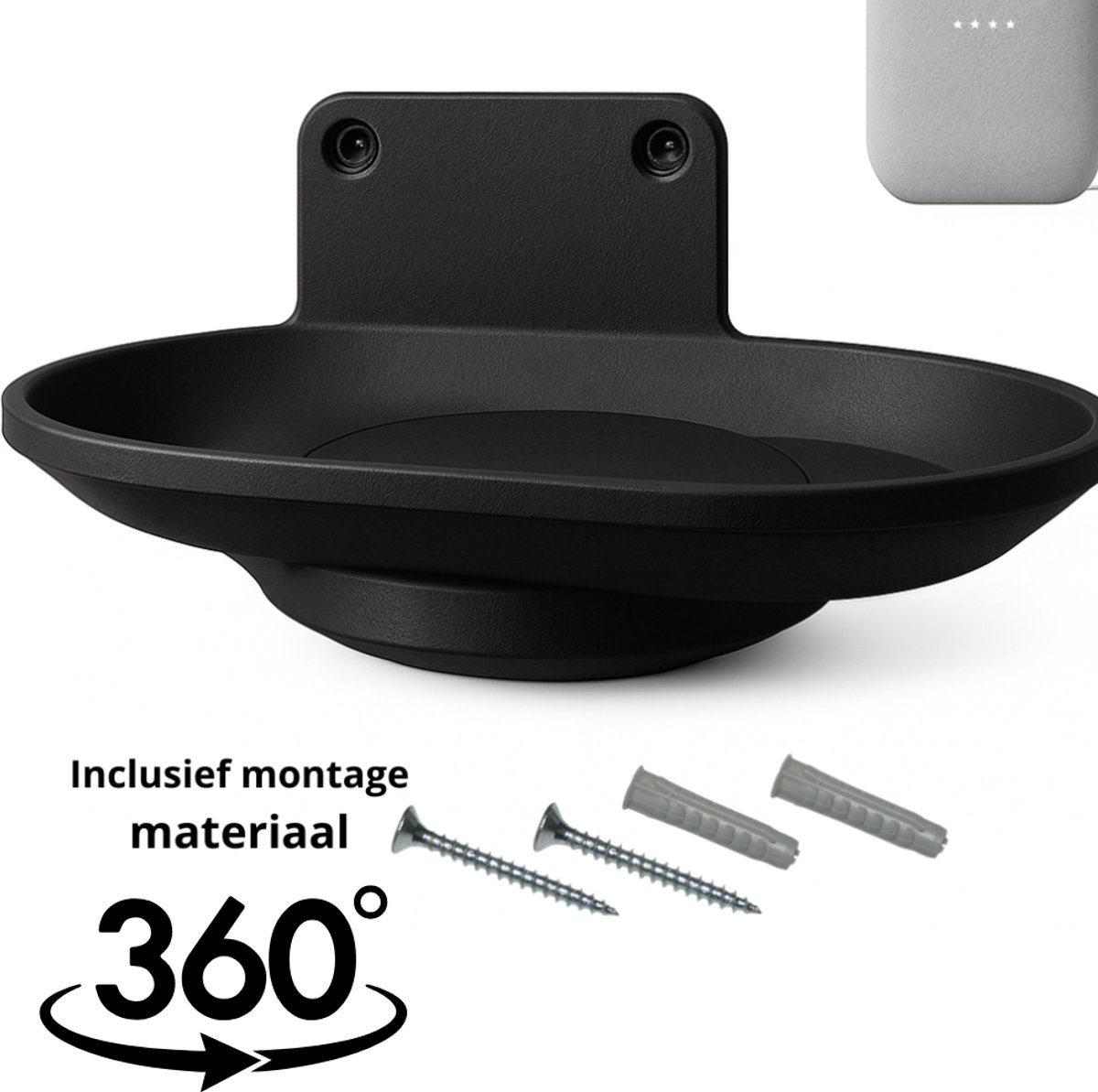 Wall Mount – Premium 360 graden draaien Geschikt voor Google Nest Audio – Houder voor Speaker – Zwart