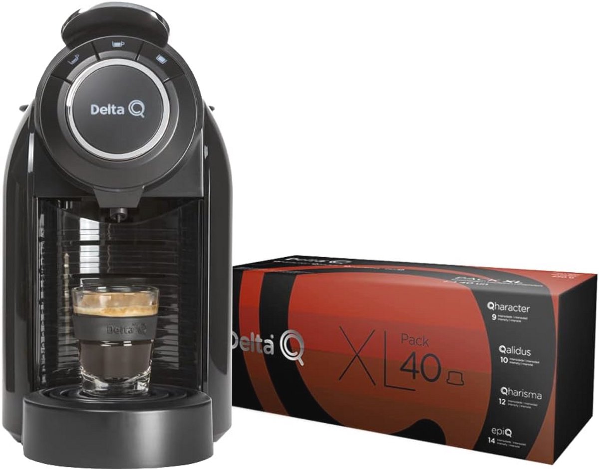 Volautomatische Koffiecapsulemachine - Zwart - 1L - Geschenkverpakking XL - Inclusief 40 Capsules